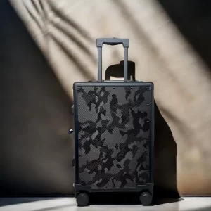 Black Camouflage Carbon Fiber Style 20 Inch Premium Carry-On