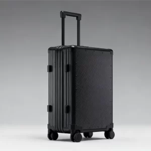 Black Textured Aluminum Frame 20 Inch Hard Shell Suitcase