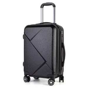 Black Geometric Pattern 20 Inch Polycarbonate Suitcase