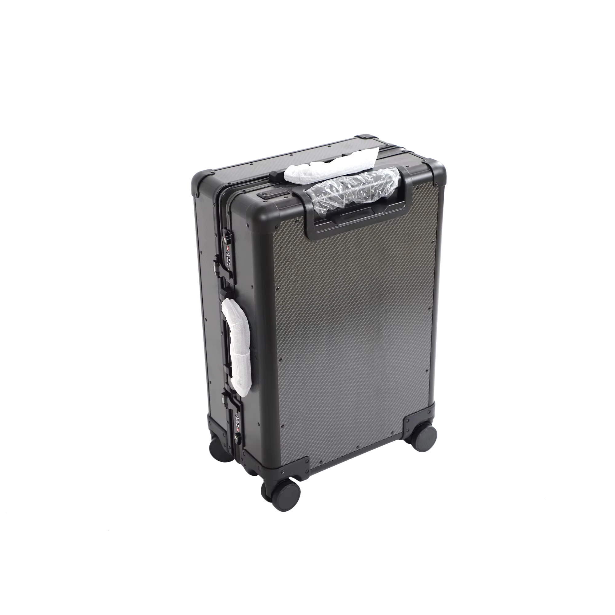Grey Carbon Fiber Texture 20 Inch Aluminum Magnesium Luggage