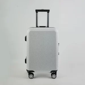 Light Grey Carbon Fiber Textured 24 Inch Hardside Luggage