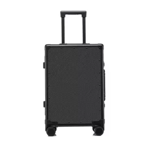 Matte Black Carbon Fiber Weave Aluminum Frame 24 Inch Hardside Luggage