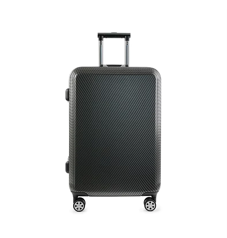 Dark Grey Carbon Fiber Textured 24 Inch Hardside Suitcase