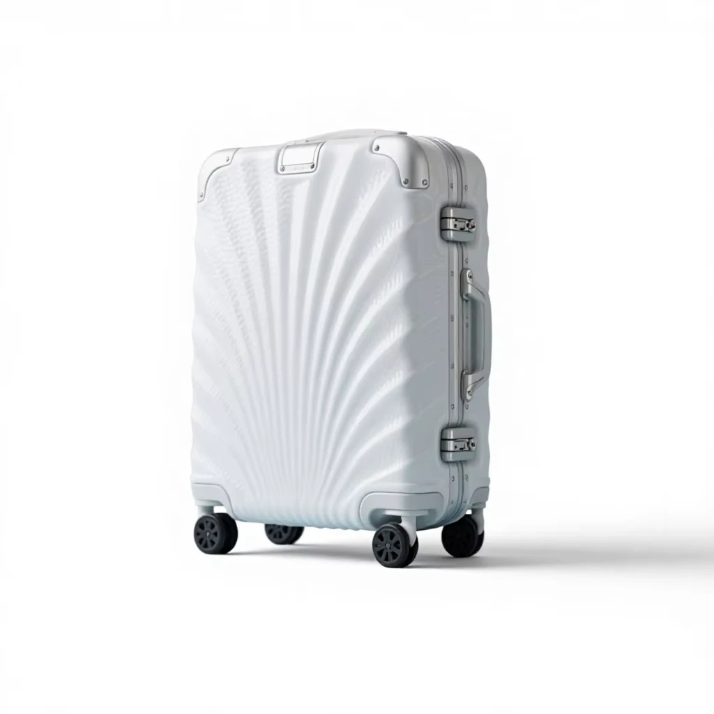 White Shell-Shaped Carbon Fiber Style 24 Inch Hard Shell Luggage