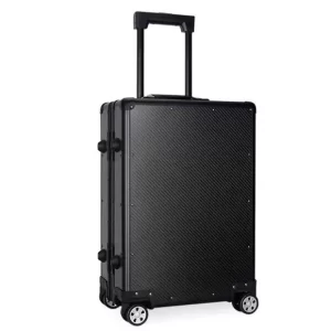 Matte Black Carbon Fiber Weave Aluminum Frame 24 Inch Carry-On Luggage