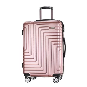 Rose Gold Geometric Groove 24 Inch Hardside Suitcase