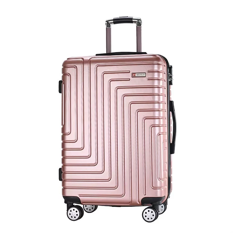 Rose Gold Geometric Groove 24 Inch Hardside Suitcase