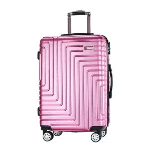 Pink Geometric Groove 24 Inch Hardside Suitcase