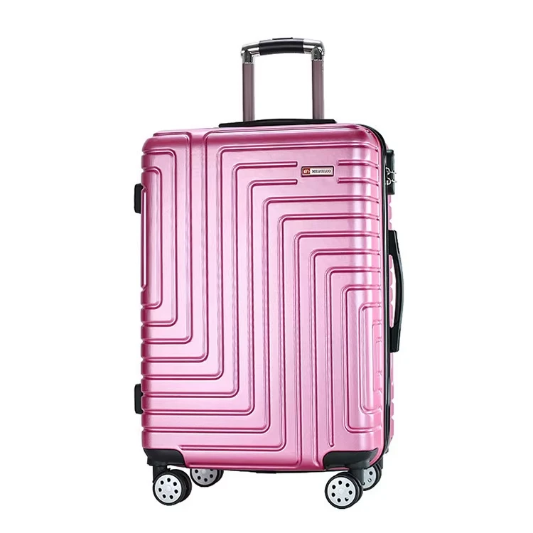 Pink Geometric Groove 24 Inch Hardside Suitcase