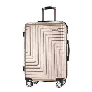 Champagne Gold Geometric Groove 24 Inch Hardside Suitcase