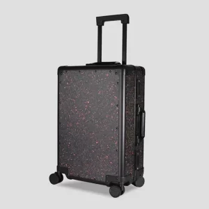 Black with Red Speckle Carbon Fiber Style 24 Inch Luggage